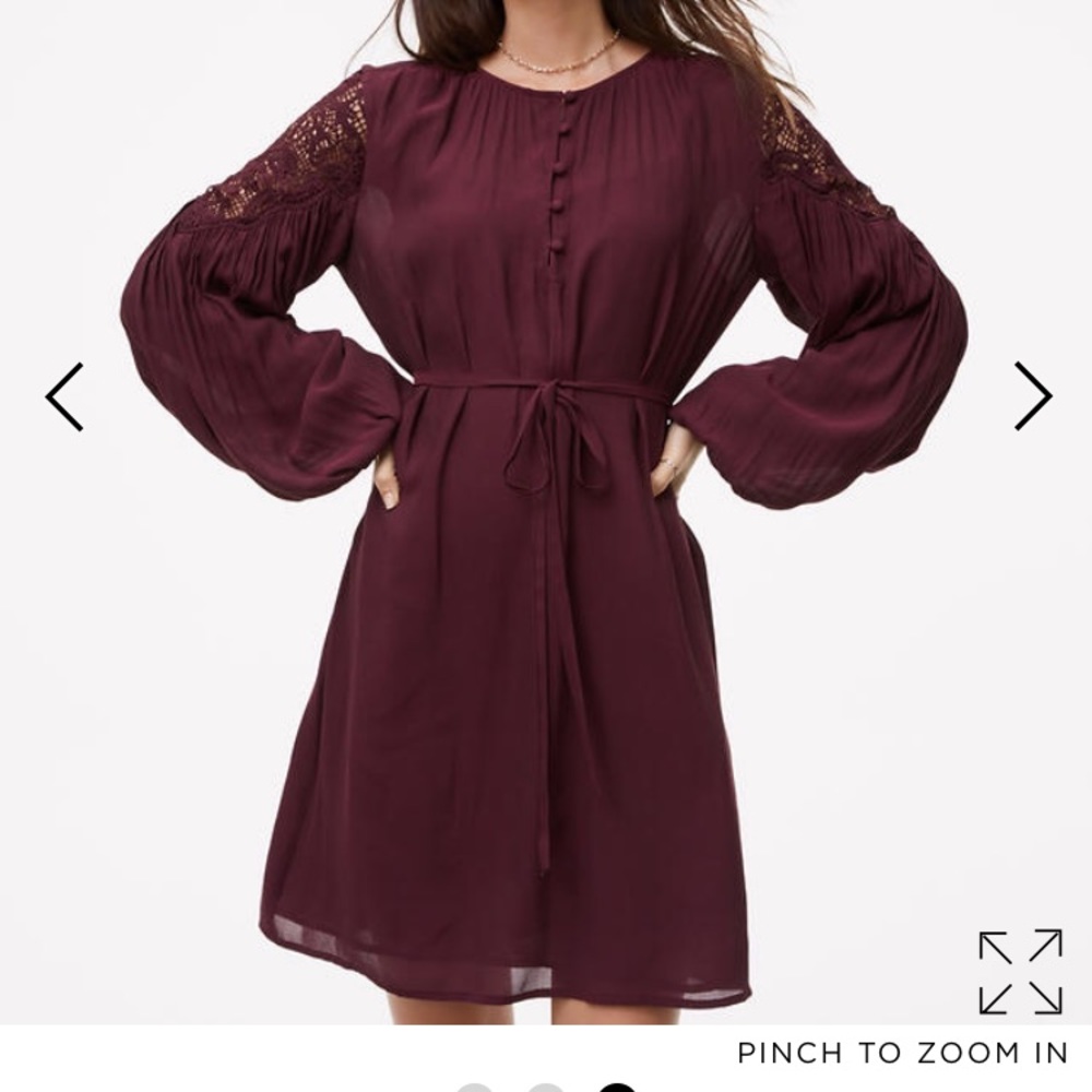 Loft Shirt Dress, Lace Detail shoulder